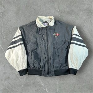 Vintage Chevrolet Corvette Jacket Mens Medium Black White Racing MVP VTG 90s 80s